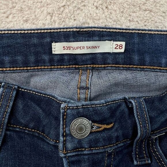 Levis 535 Super Skinny Jeans Womens Size 28x30 Denim Stretch Mid Rise Jegging - Picture 2 of 10
